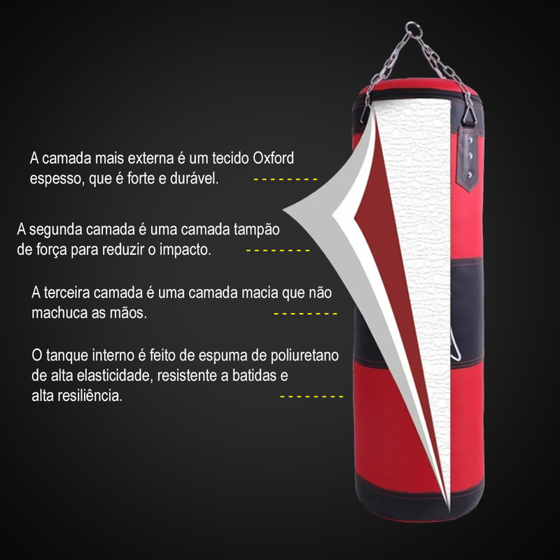 Saco de Boxe Resistente de 60/120cm - Para Ginásio em Casa