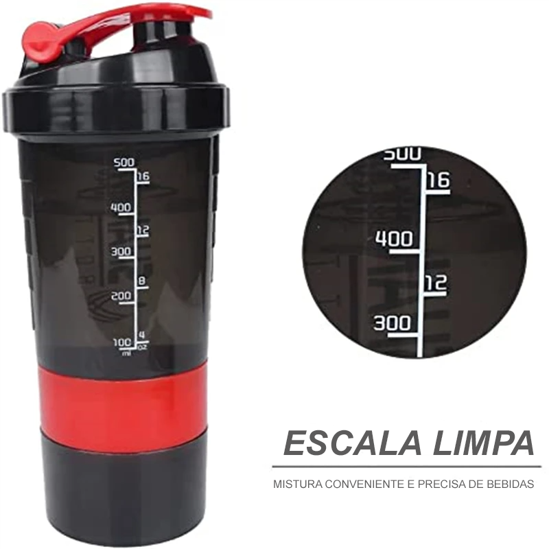 Agitador Shaker com Compartimentos-500ml