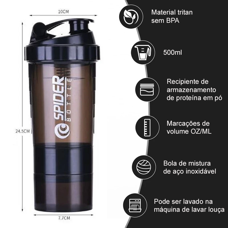 Agitador Shaker com Compartimentos-500ml