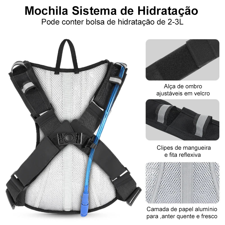 WEST BIKING - Mochila Desportiva Profissional Ultraleve 10L c/ Compartimento para Água