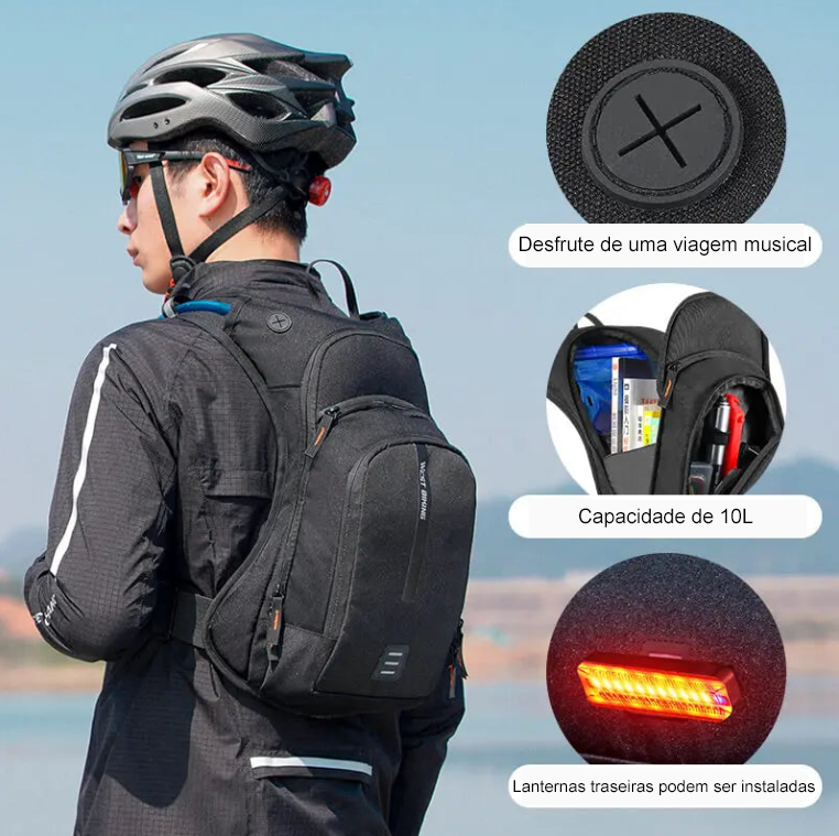 WEST BIKING - Mochila Desportiva Profissional Ultraleve 10L c/ Compartimento para Água