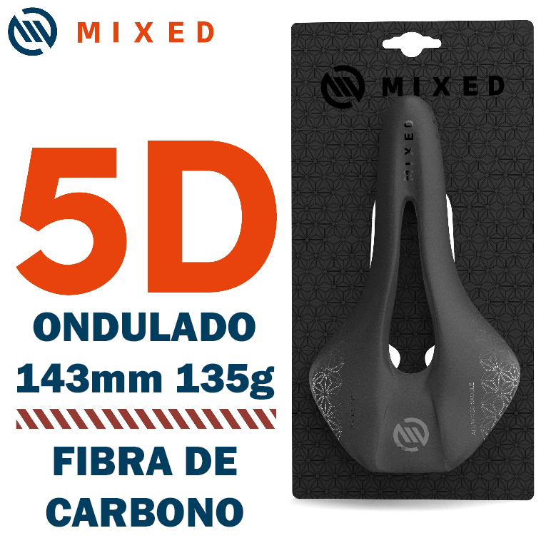 MIXED - Selim de Bicicleta de Fibra Carbono / 5D Ultra Leve