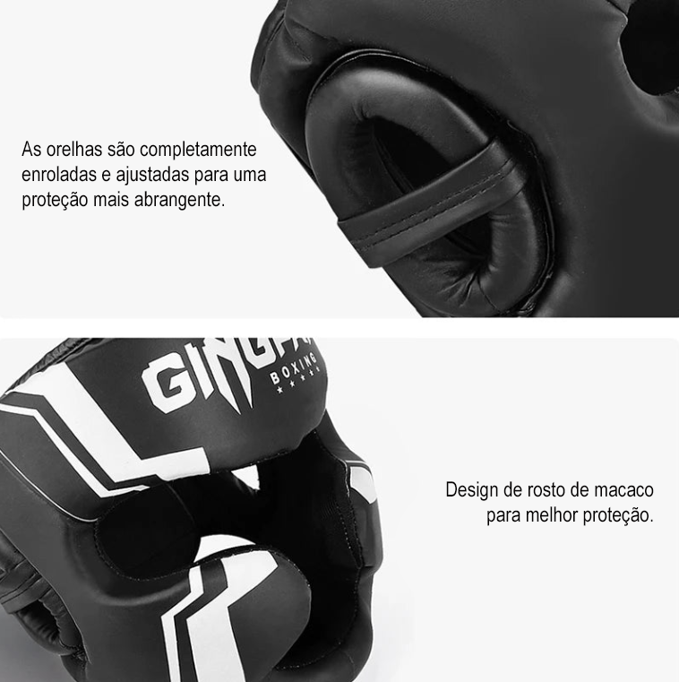 GINGPAI SPORT - Capacete Boxe Aberto Adulto / Criança